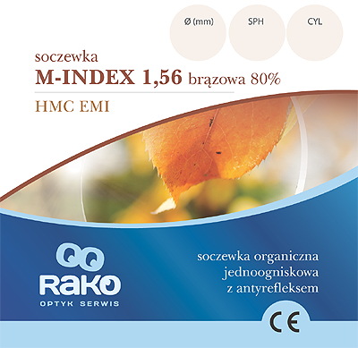 Organiczna 1,56 HMC Przeciwsłoneczna Brązowa 80%