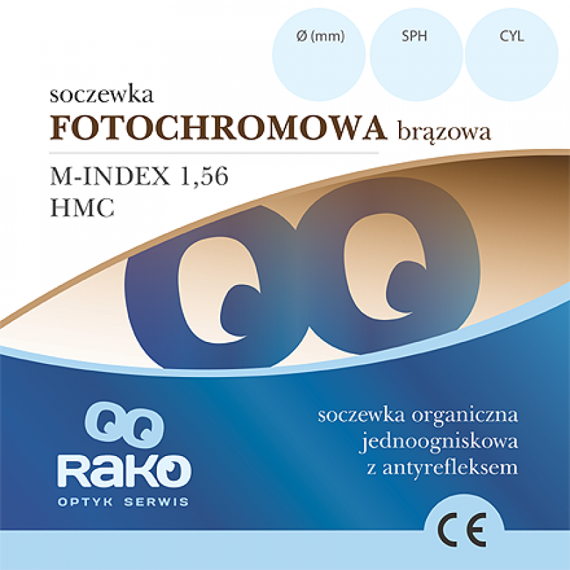 Organiczna 1,56 HMC Fotochromowana Brązowa